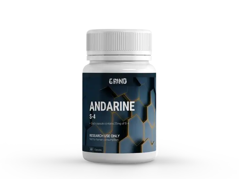 Andarine S-4 supplement bottle for research use only, no human consumption.