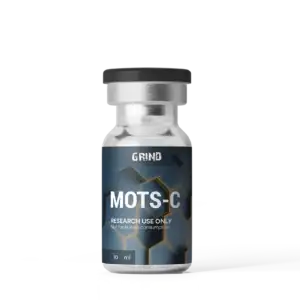 Vial of MCTS-C research compound with a black and blue label, used for scientific purposes.